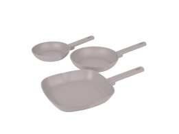 Berlinger Haus Σετ Τηγάνια 3 Τεμ και Γκριλ με Αντικολλητική Επίστρωση, Taupe Collection BH-8109
