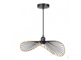 Μεταλλικό Κρεμαστό Φωτιστικό Οροφής σε Μαύρο Χρώμα, 35x10 cm