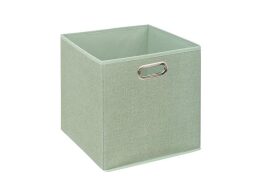 Πτυσσόμενο Υφασμάτινο Κουτί Αποθήκευσης με Λαβές σε Ανοιχτό Πράσινο Χρώμα, 31x31x31 cm