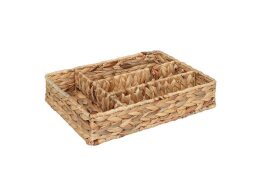 Θήκη για Μαχαιροπίρουνα από Μπαμπού με 4 Διαμερίσματα, Σε Μπεζ Χρώμα, 34x24x7 cm