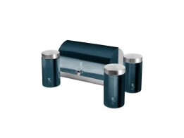 Berlinger Haus Σετ Ψωμιέρα με Δοχεία Καφέ, Ζάχαρης και Τσάι 4 τμχ, Metallic Line Aquamarine  BH-6734