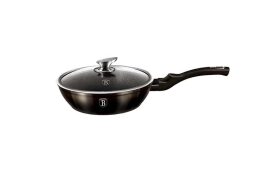 Berlinger Haus Βαθύ Τηγάνι με Καπάκι 24 cm σε Μαύρο χρώμα, Metallic Line Shiny Black BH-6607T