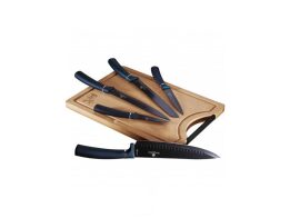 Berlinger Haus Σετ Μαχαίρια 5 τεμαχίων Ανοξείδωτα, με Ξύλο Κοπής, Metallic Aquamarine BH-2553A