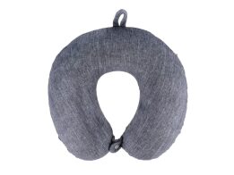 Μαξιλάρι Ταξιδιού με Αφαιρούμενο Kάλυμμα με Φερμουάρ και Memory Foam Σε Γκρι Χρώμα, 30.5x29x10 cm