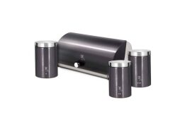 Berlinger Haus Σετ Ψωμιέρα με Δοχεία Καφέ, Ζάχαρης και Τσάι 4 τμχ, Metallic Line Carbon Pro  BH-6732