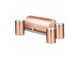 Berlinger Haus Σετ Ψωμιέρα με Δοχεία Καφέ, Ζάχαρης και Τσάι 4 τμχ, Metallic Line Rose Gold BH-6730