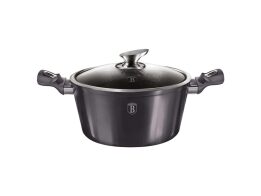Berlinger Haus Αντικολλητική Κατσαρόλα με Γυάλινο Καπάκι 24cm από Αλουμίνιο, Carbon Edition BH-6893N