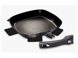 Berlinger Haus Τηγάνι Γκριλ 28 εκ. σε σκούρο γκρί χρώμα, Metallic Line Carbon Pro BH-6914
