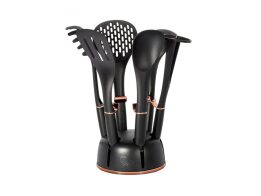 Berlinger Haus Σετ Εργαλεία Κουζίνας 7 τεμ. με Βάση Στήριξης, Black Rose BH-6209AN