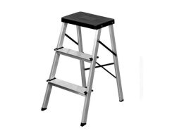 Πτυσσόμενη Σκάλα Αλουμινίου με 3 Σκαλοπάτια, σε Μαύρο Χρώμα, 82x40x12 cm