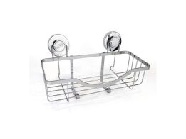 Επιτοίχια Μεταλλική Ραφιέρα Μπάνιου με Βεντούζες, 30x13.5x15 cm