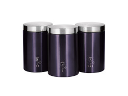 Berlinger Haus Σετ Μεταλλικά Βάζα 3 τεμ για καφέ, ζάχαρη και τσάι, Purple Eclipse Collection BH-6827