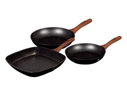 Berlinger Haus Σετ Τηγάνια 3 τεμ. καρυδί/μαύρο, Ebony Rosewood Collection BH-7101