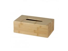 Ξύλινη Θήκη για Χαρτομάντηλα από Ξύλο Bamboo σε Καφέ Χρώμα, 25x14x8.7 cm