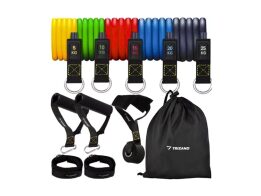 Σετ Λάστιχα Αντίστασης Γυμναστικής με Λαβές 11 Τεμαχίων με 5 Επίπεδα Αντίστασης