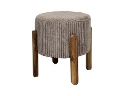 Ξύλινο Σκαμπό με Ξύλινα Πόδια και Υφασμάτινη Επένδυση, 35.5x35x35 cm, Side Stool