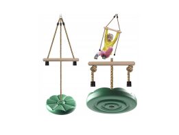 Παιδική Στρογγυλή Κούνια Κήπου Αντοχής 75kg σε Πράσινο Χρώμα, 30x190 cm