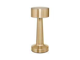 Ασύρματο Μεταλλικό Φορητό Φωτιστικό με USB και Αισθητήρα Αφής  σε Χρυσό Χρώμα Ύψους 21 cm