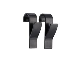 Σετ Γάντζοι Πλαστικοί 2 Τεμαχίων Κρεμάστρα, για το Καλοριφέρ Μπάνιου σε Μαύρο Χρώμα, 9.5x6x2 cm