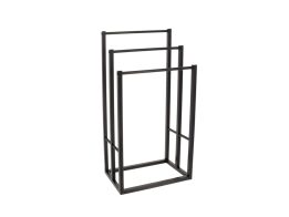 Ξύλινη Κρεμάστρα Δαπέδου για το Μπάνιο με 3 θέσεις για Πετσέτες Μπάνιου από Bamboo, σε Μαύρο Χρώμα