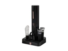 Berlinger Haus Σετ Κρασιού 6 Τεμαχίων Ηλεκτρικό Ανοιχτήρι Τιρμπουσόν με Βάση, Black Rose BH-9653