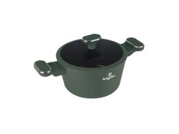 Berlinger Haus Αντικολλητική Κατσαρόλα με Καπάκι 24cm από Αλουμίνιο, Matte Green Collection BH-8201