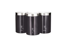 Berlinger Haus Σετ Μεταλλικά Βάζα 3 τεμ για Καφέ, Ζάχαρη, Τσάι, Carbon Pro Collection BH-6718