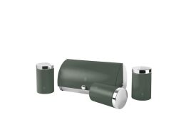 Berlinger Haus Σετ Ψωμιέρα με Δοχεία Καφέ, Ζάχαρης και Τσάι 4 τμχ Ανοξείδωτα, Matte Green BH-6833