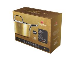 Berlinger Haus Αντικολλητική Κατσαρόλα 22 cm με Γυάλινο Καπάκι, Hammered Gold Collection BH-8010