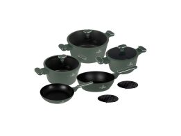 Berlinger Haus Σετ Μαγειρικά Σκεύη 10 Τεμ από Αλουμίνιο, Matte Green Collection BH-8207N