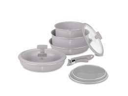 Berlinger Haus Σετ Αντικολλητικά Μαγειρικά Σκεύη 9 Τεμ από Αλουμίνιο, Taupe Collection BH-8255