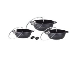 Edenberg Σετ Μαγειρικά Σκεύη 6 τεμαχίων από Αλουμίνιο, με Μαρμάρινη Επίστρωση, EB-8160