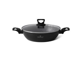 Edenberg Ρηχή Κατσαρόλα 20cm Αντικολλητική με Μαρμάρινη Επίστρωση και Γυάλινο Καπάκι, EB-7462