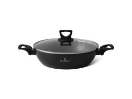 Edenberg Ρηχή Κατσαρόλα 28cm Αντικολλητική με Μαρμάρινη Επίστρωση και Γυάλινο Καπάκι, EB-7464