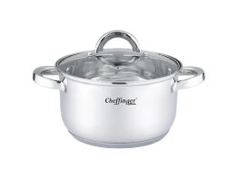 Cheffinger Κατσαρόλα με Καπάκι 18cm, από Ανοξείδωτο Ατσάλι, CF-SS18