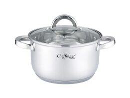 Cheffinger Κατσαρόλα με Καπάκι 20cm, από Ανοξείδωτο Ατσάλι, CF-SS20