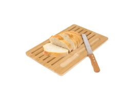 Cheffinger Σετ Ξύλο Κοπής Ψωμιού από Μπαμπού με Μαχαίρι από Ανοξείδωτο Ατσάλι, CF-BCB41