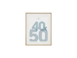 Κορνίζα για Φωτογραφίες με Πασπαρτού και Ξύλινη Μπεζ Λεπτομέρεια, 40x50 cm