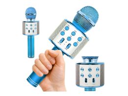 Aria Trade Ασύρματο Μικρόφωνο Καραόκε με Ενσωματωμένο Ηχείο Bluetooth MP3 Player Μπλε