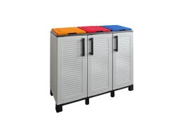 ArtPlast Πλαστική Ντουλάπα Αποθήκευσης και Διαχωρισμού Απορριμμάτων, 102x37x90 cm, F100/ECOLOR