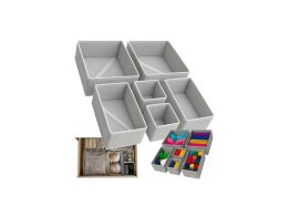 Σετ Θήκες Οργάνωσης 6 Τεμαχίων Συρταριού για Εσώρουχα, Κάλτσες και Αξεσουάρ σε Γκρι Χρώμα