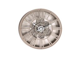 Ρολόι Τοίχου 38 cm με Περιστρεφόμενο Μηχανισμό και Ρωμαϊκούς Αριθμούς σε Χρώμα Καπουτσίνο