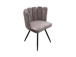 Καρέκλα Σαλονιού με Μοντέρνο Σχέδιο σε Γκρι Χρώμα από Βελούδο, 59.5x47.5x79 cm, Armchair