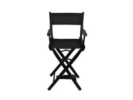Πτυσσόμενη Ξύλινη Καρέκλα Σκηνοθέτη και Μακιγιάζ σε Μαύρο Χρώμα, 38x57x117 cm