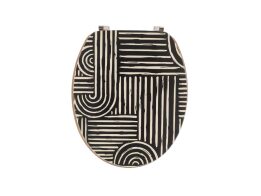 Ξύλινο Καπάκι Τουαλέτας από MDF 18'' με Ανοξείδωτους Μεντεσέδες σε Μαύρο Χρώμα