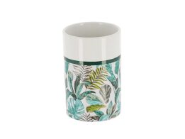 Ποτηροθήκη Μπάνιου από Δολομίτη με Σχέδιο Jardin dʼHiver, 7.4x11 cm