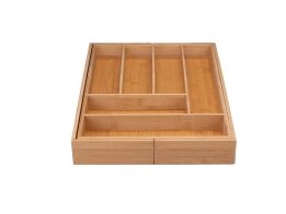 Alpina Επεκτεινόμενη Θήκη Μαχαιροπίρουνων από Ξύλο Bamboo, με 6 Χωρίσματα, σε Καφέ Χρώμα, 02665