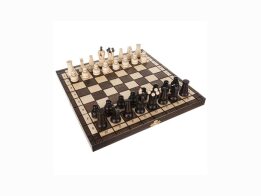 Επιτραπέζιο Ξύλινο Σκάκι από Οξιά με Βαλίτσα Αποθήκευσης και Χειροποίητα Πιόνια, 30.5x30.5cm