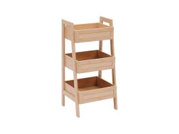 Ξύλινη Ραφιέρα Έπιπλο Μπάνιου με 3 Ράφια από MDF, 40x34.2x80 cm