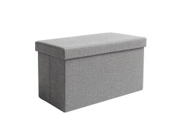 Σκαμπό Σαλονιού με Αποθηκευτικό Χώρο από MDF 110lt  σε Γκρι Χρώμα, 76&#215;38&#215;38 cm